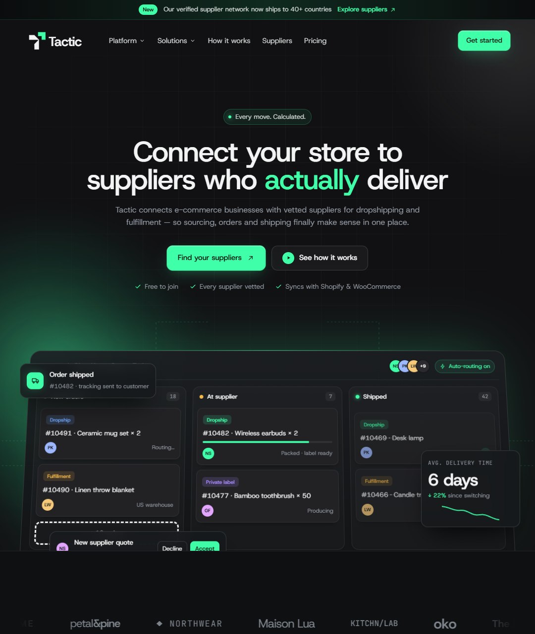 Tactic website preview